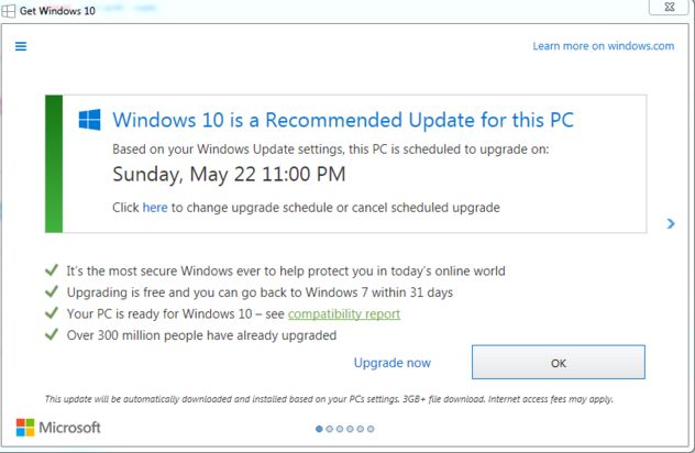 Dark Patterns – Beispiel von Windows 10