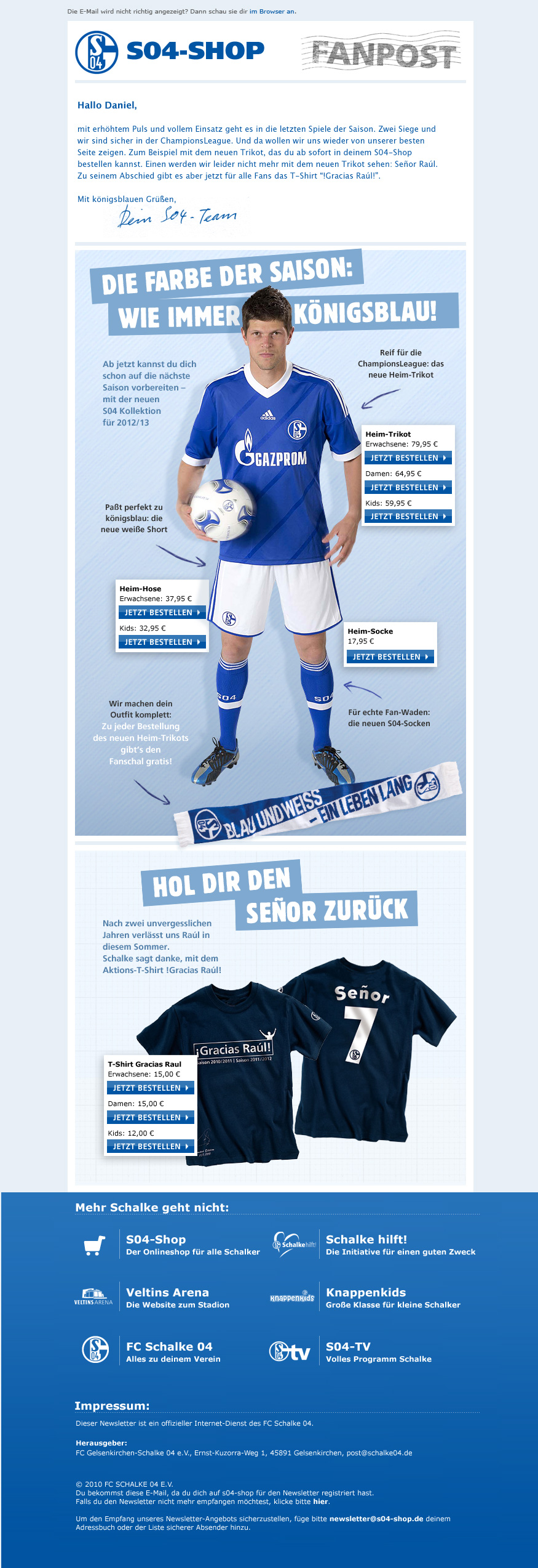 Schalke04 Newsletter vom April 2012