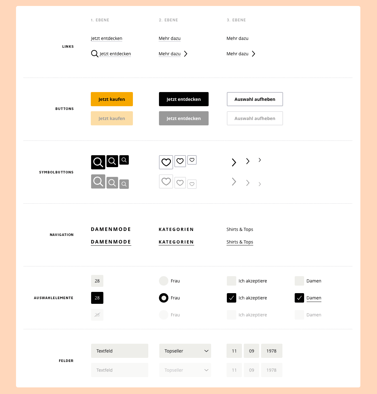 H2D2 Designsystem – Interaktionskonzept