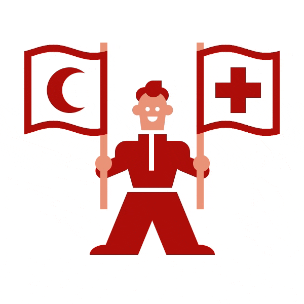 GIF-Animation für den Grundsatz „Neutralität“ des Schweizer Roten Kreuzes