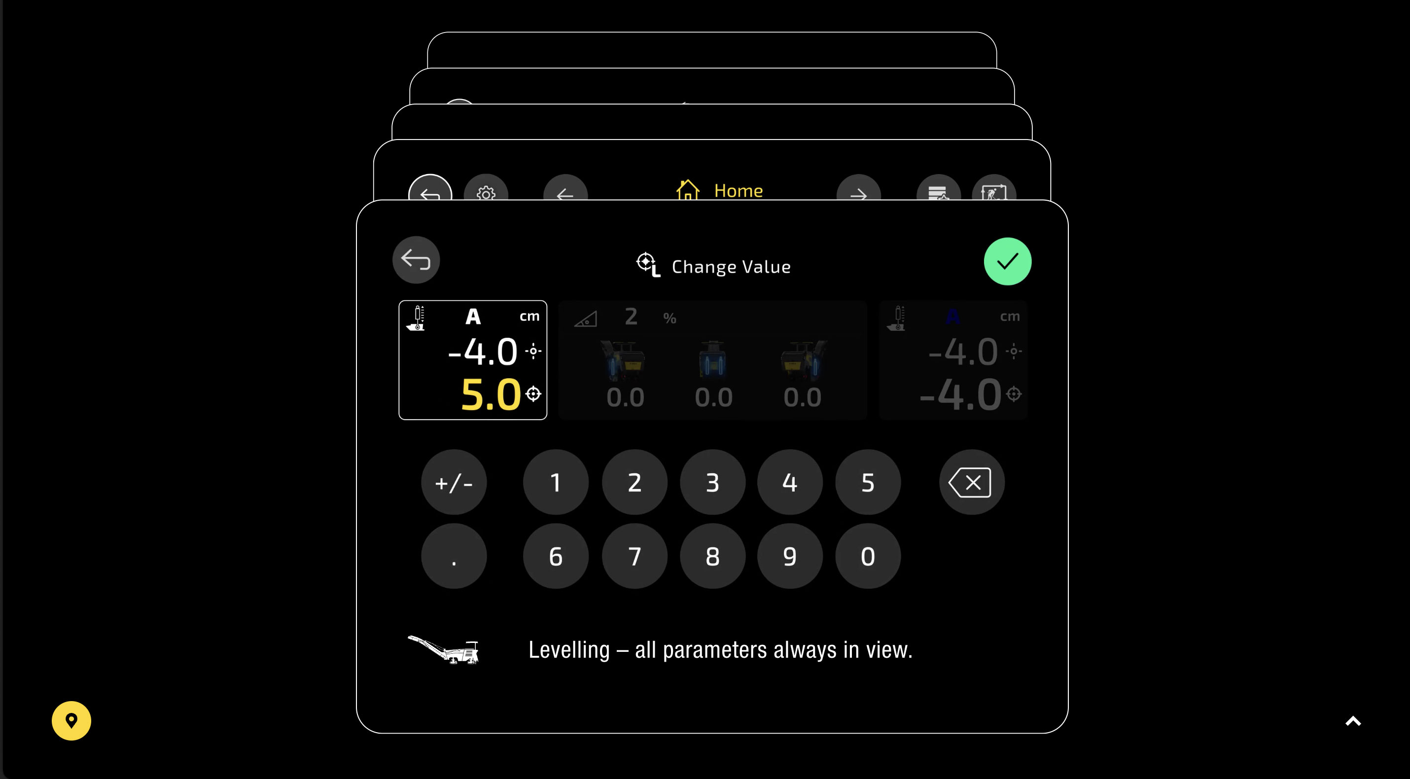 BOMAG myCockpit Scrollytelling-Page: das Human Machine Interface wird gezeigt.