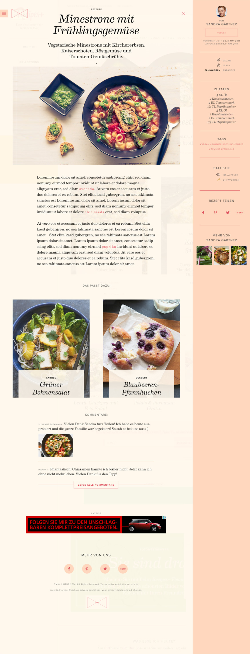 Food-Portal: Rezept-Detailseite